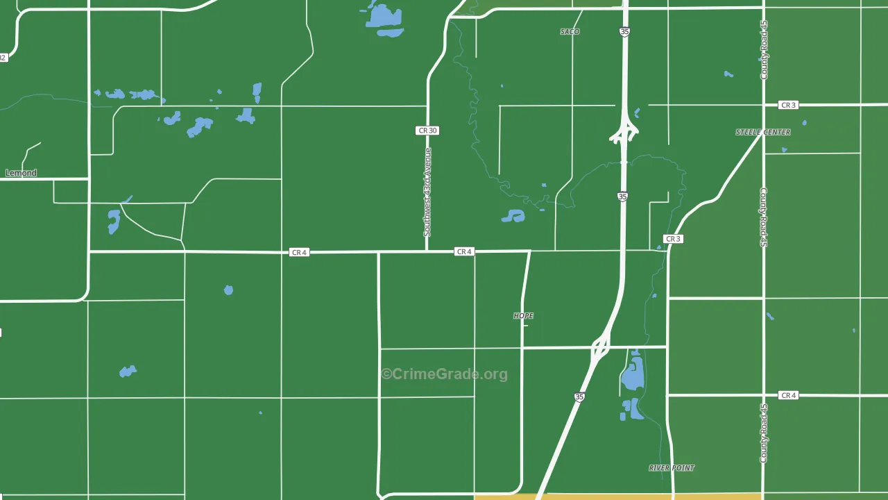 Hope, MN Map of Drug-Related Crime Rates
