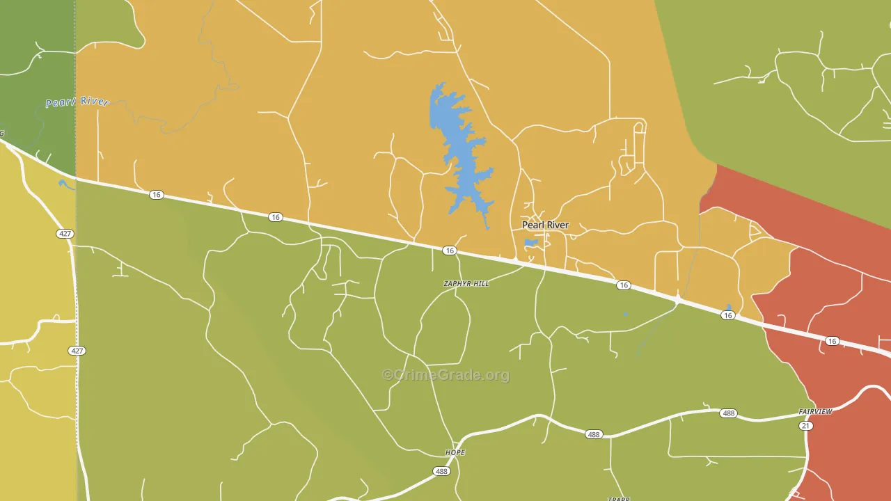 Hope, MS Map of Drug-Related Crime Rates