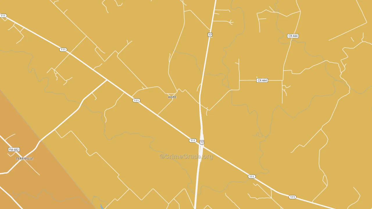 Hope, TX Map of Drug-Related Crime Rates