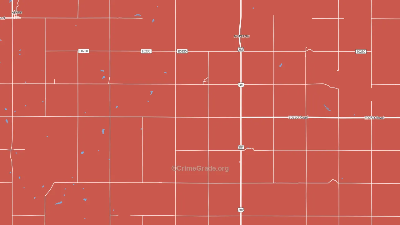 Hopeton, OK Map of Drug-Related Crime Rates