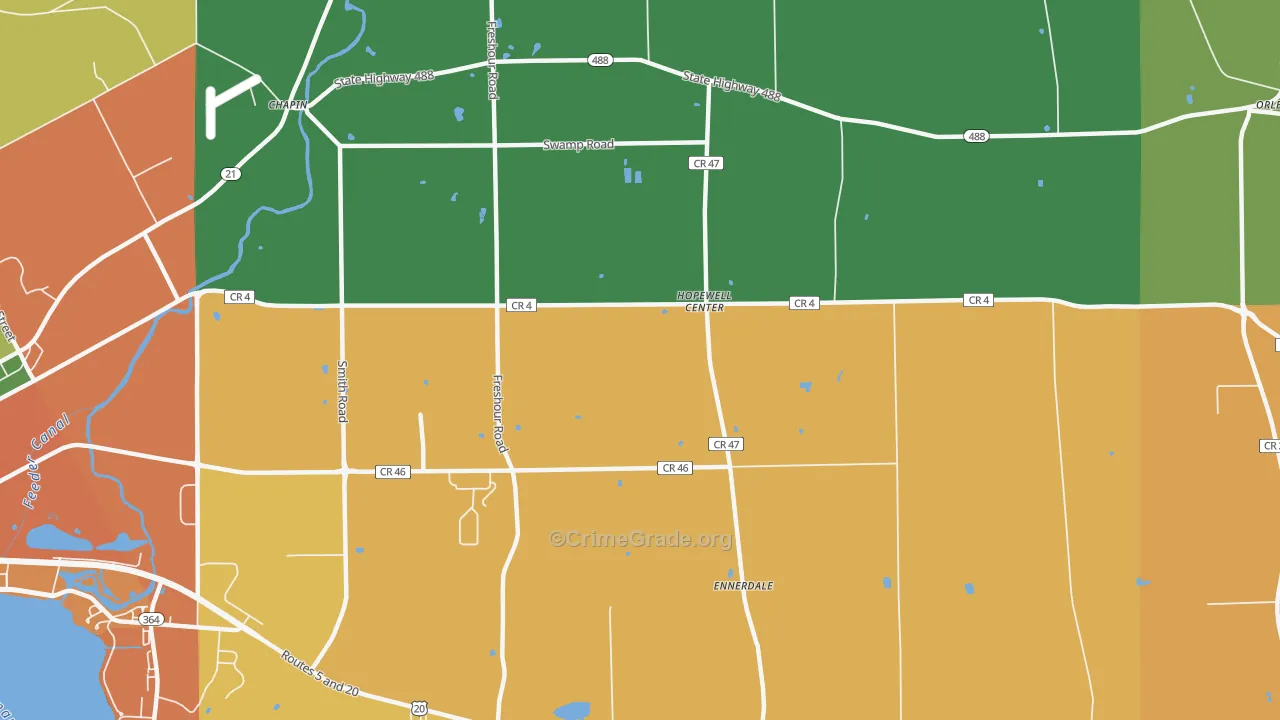 Hopewell Center, NY Map of Drug-Related Crime Rates