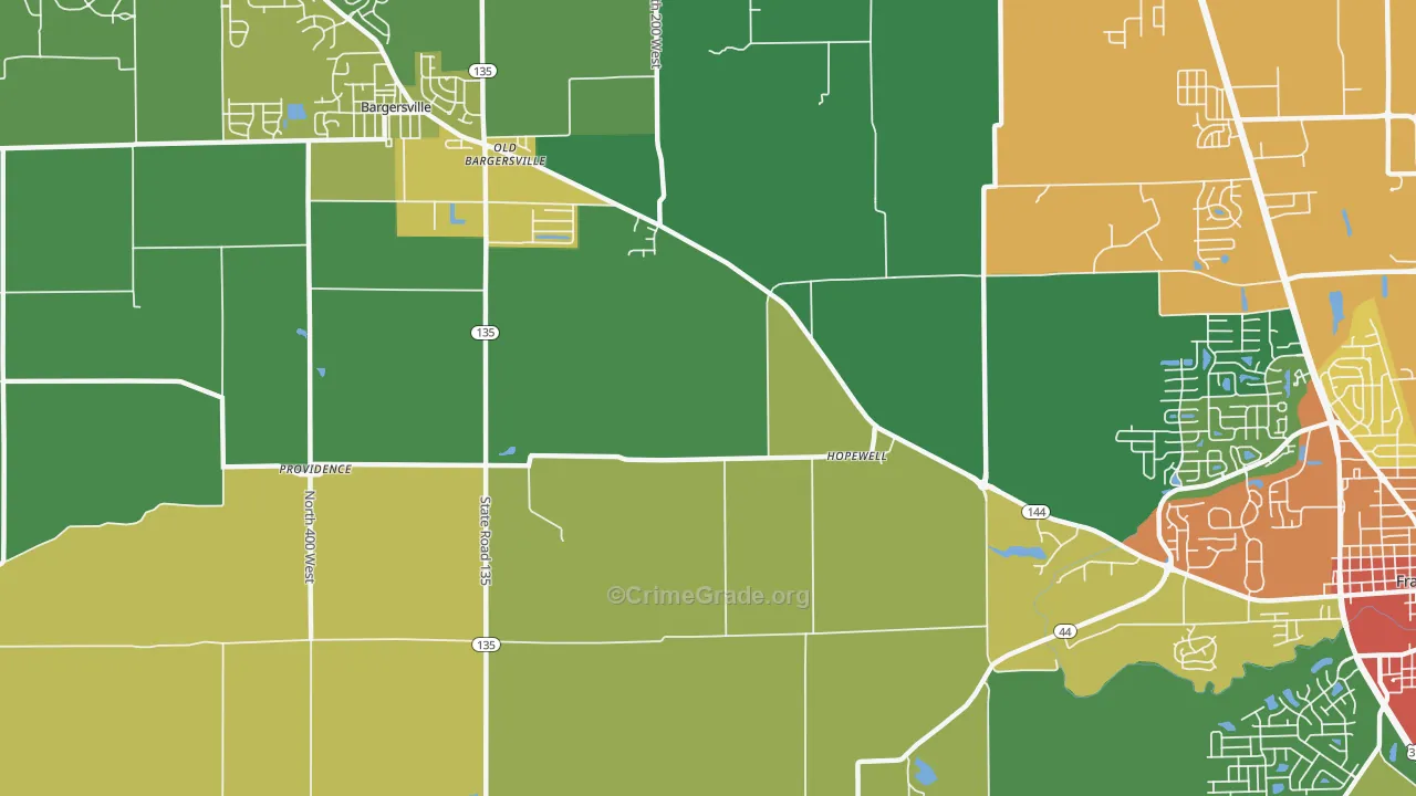 Hopewell, IN Map of Drug-Related Crime Rates