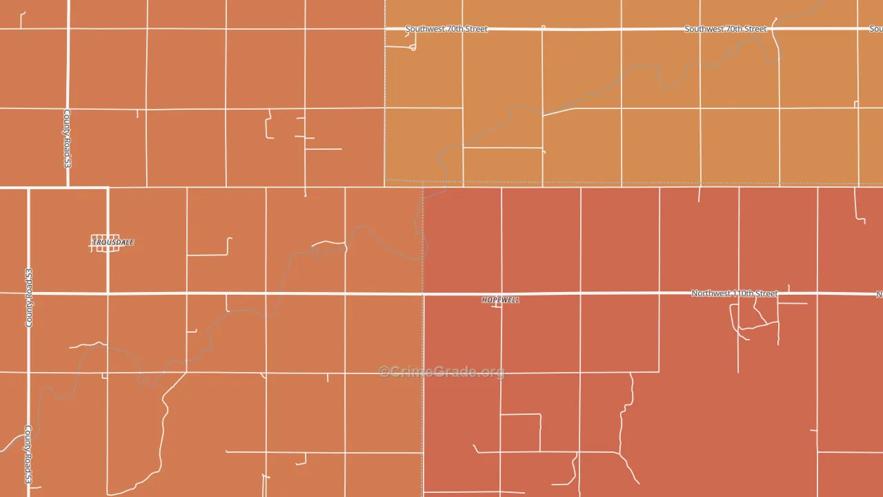 Hopewell, KS Map of Drug-Related Crime Rates