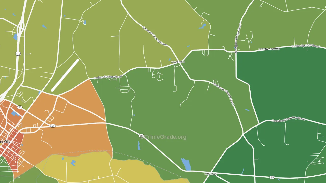 Hopewell, NC Map of Drug-Related Crime Rates