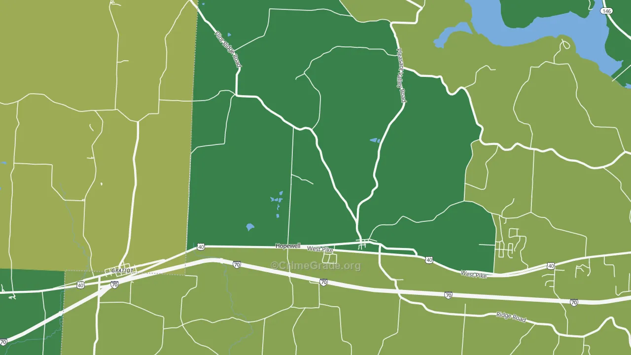 Hopewell, OH Map of Drug-Related Crime Rates