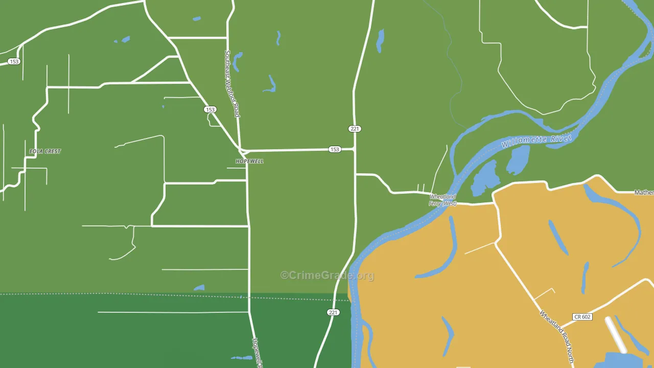 Hopewell, OR Map of Drug-Related Crime Rates