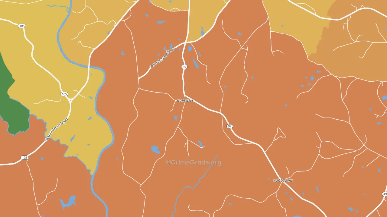 Hopewell, SC Map of Drug-Related Crime Rates