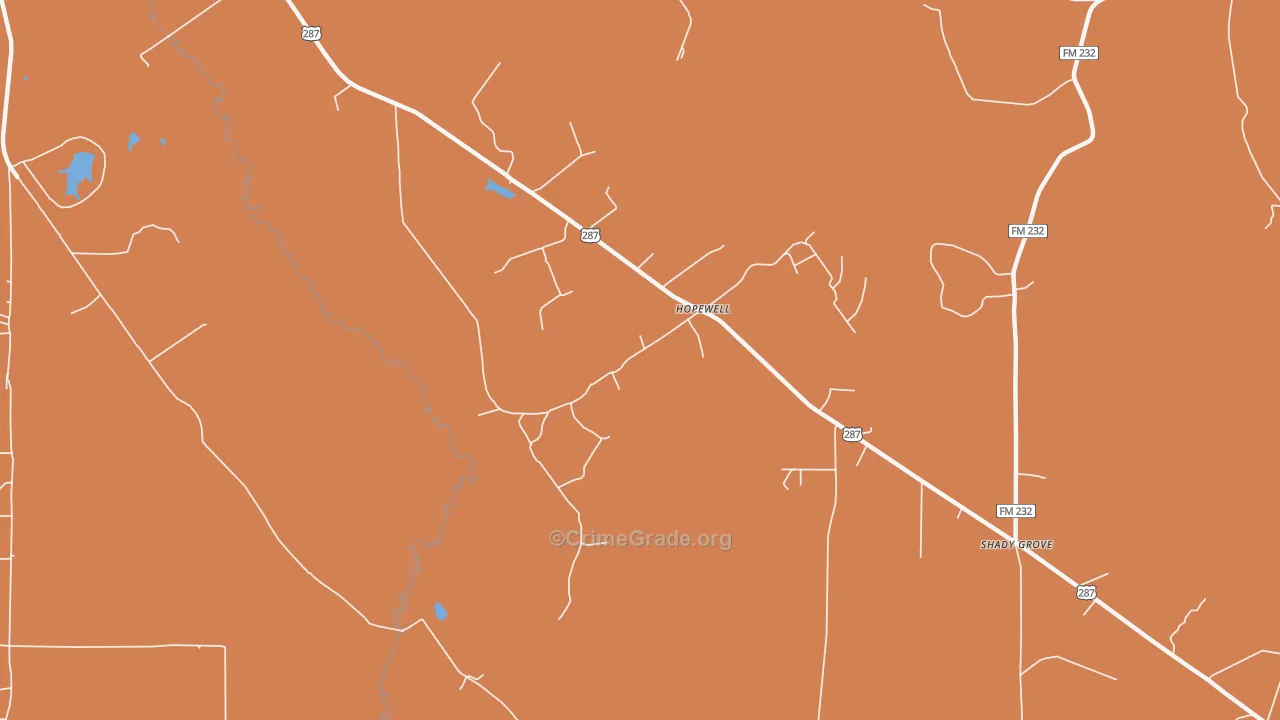 Hopewell, TX Map of Drug-Related Crime Rates
