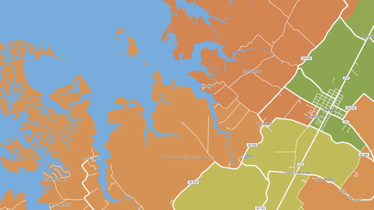 Hopkins, VA Map of Drug-Related Crime Rates