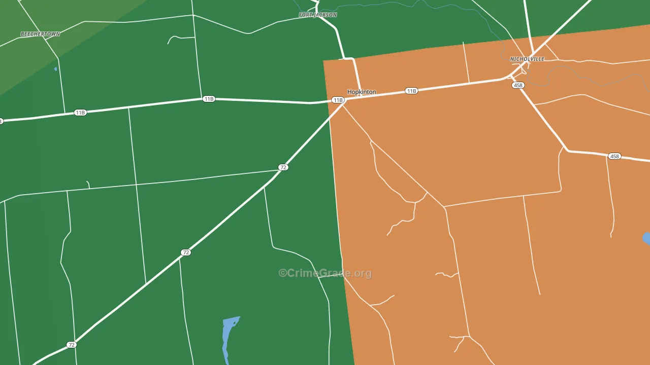 Hopkinton, NY Map of Drug-Related Crime Rates