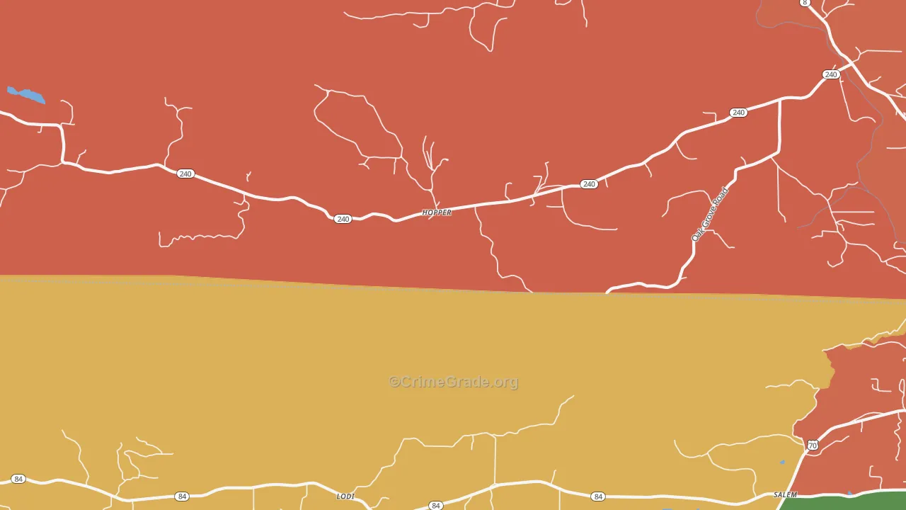 Hopper, AR Map of Drug-Related Crime Rates