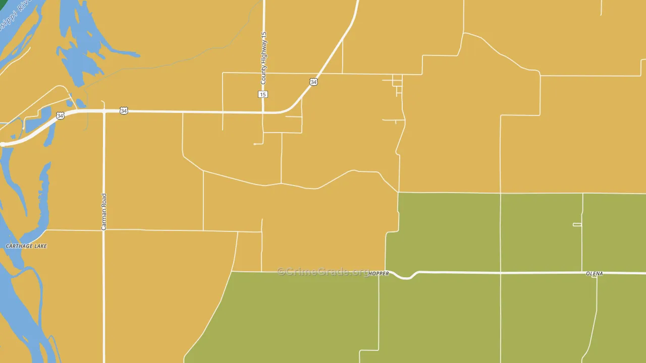 Hopper, IL Map of Drug-Related Crime Rates