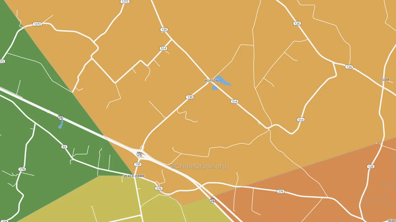 Hopson, KY Map of Drug-Related Crime Rates