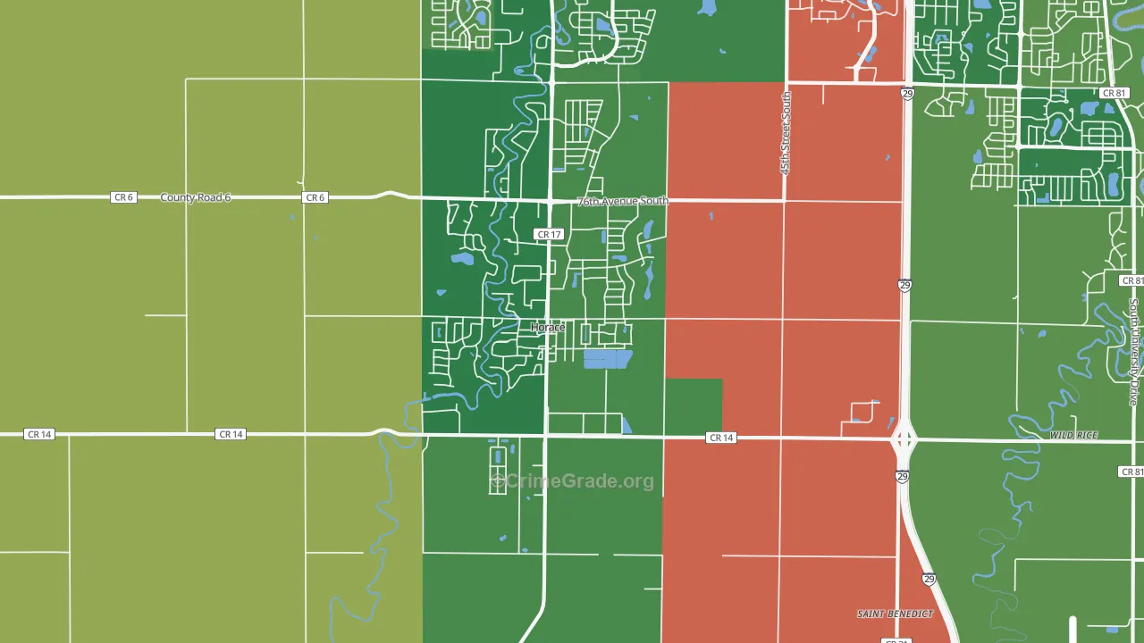 Horace, ND Map of Drug-Related Crime Rates