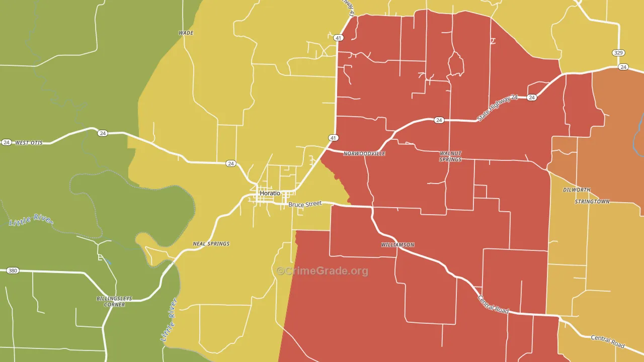Horatio, AR Map of Drug-Related Crime Rates