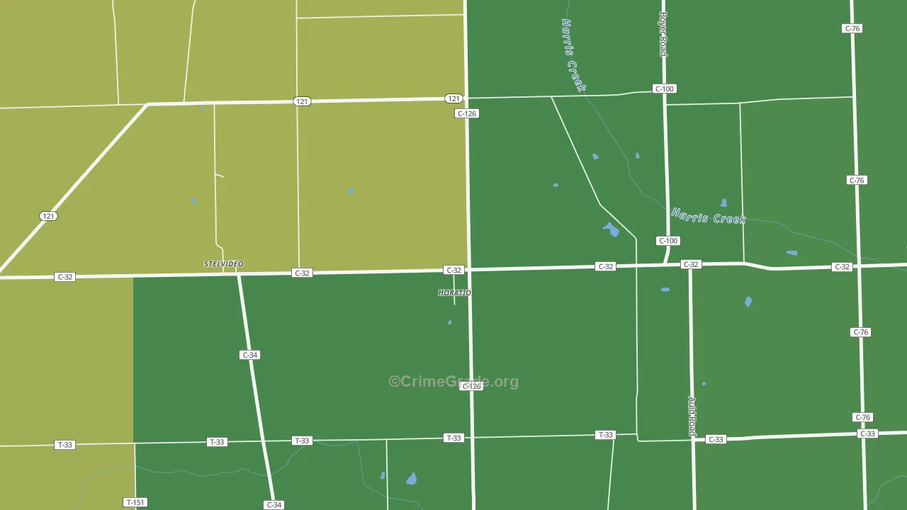 Horatio, OH Map of Drug-Related Crime Rates
