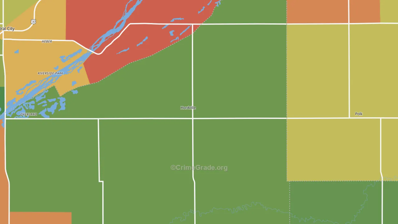 Hordville, NE Map of Drug-Related Crime Rates