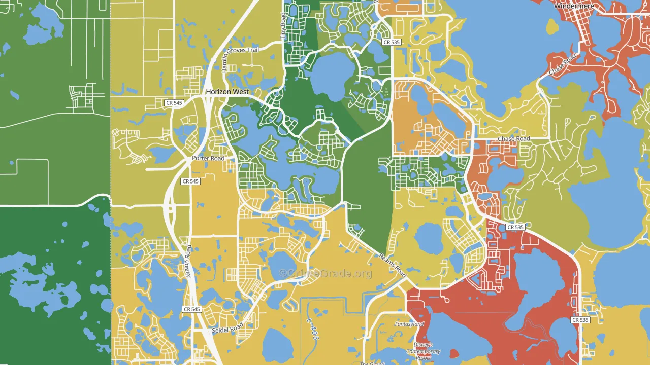 Horizon West, FL Map of Drug-Related Crime Rates