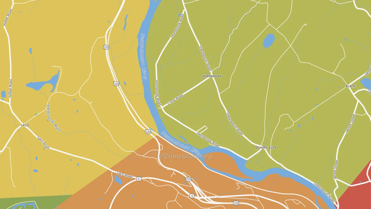 Horn Brook, PA Map of Drug-Related Crime Rates