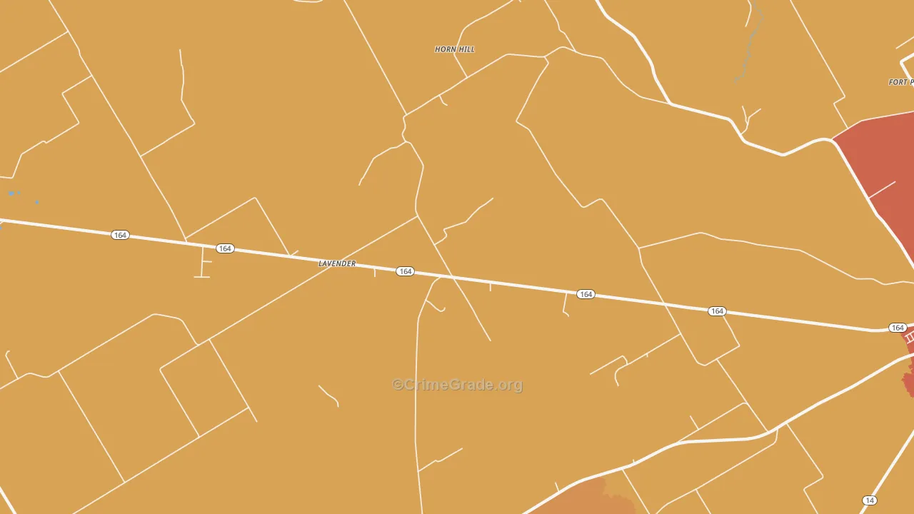 Horn Hill, TX Map of Drug-Related Crime Rates