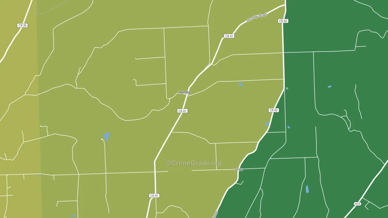 Hornby, NY Map of Drug-Related Crime Rates
