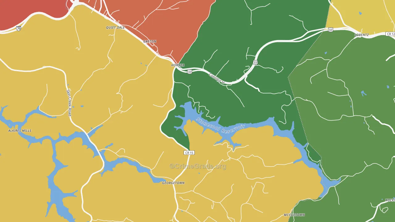 Horner, WV Map of Drug-Related Crime Rates