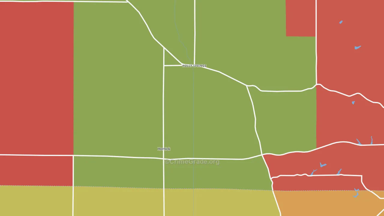 Hornick, IA Map of Drug-Related Crime Rates