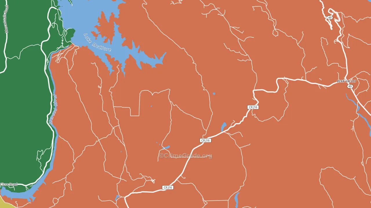 Hornitos, CA Map of Drug-Related Crime Rates