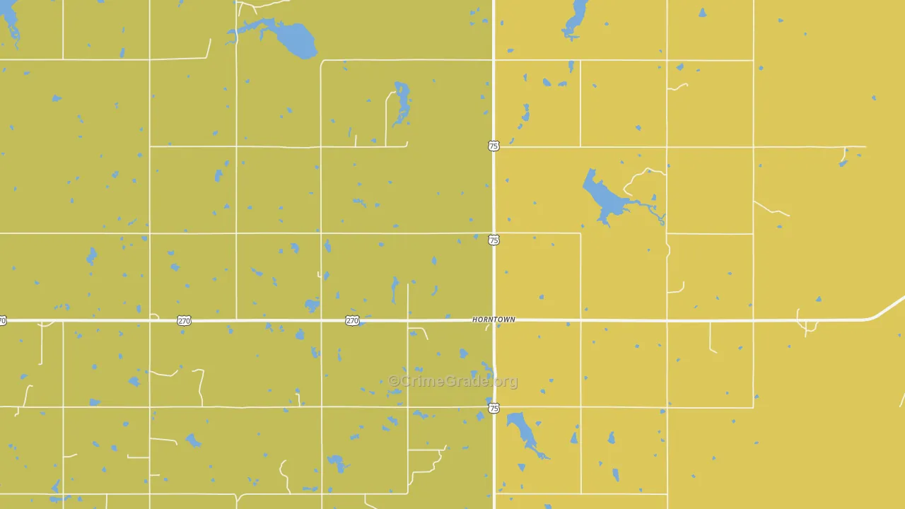 Horntown, OK Map of Drug-Related Crime Rates