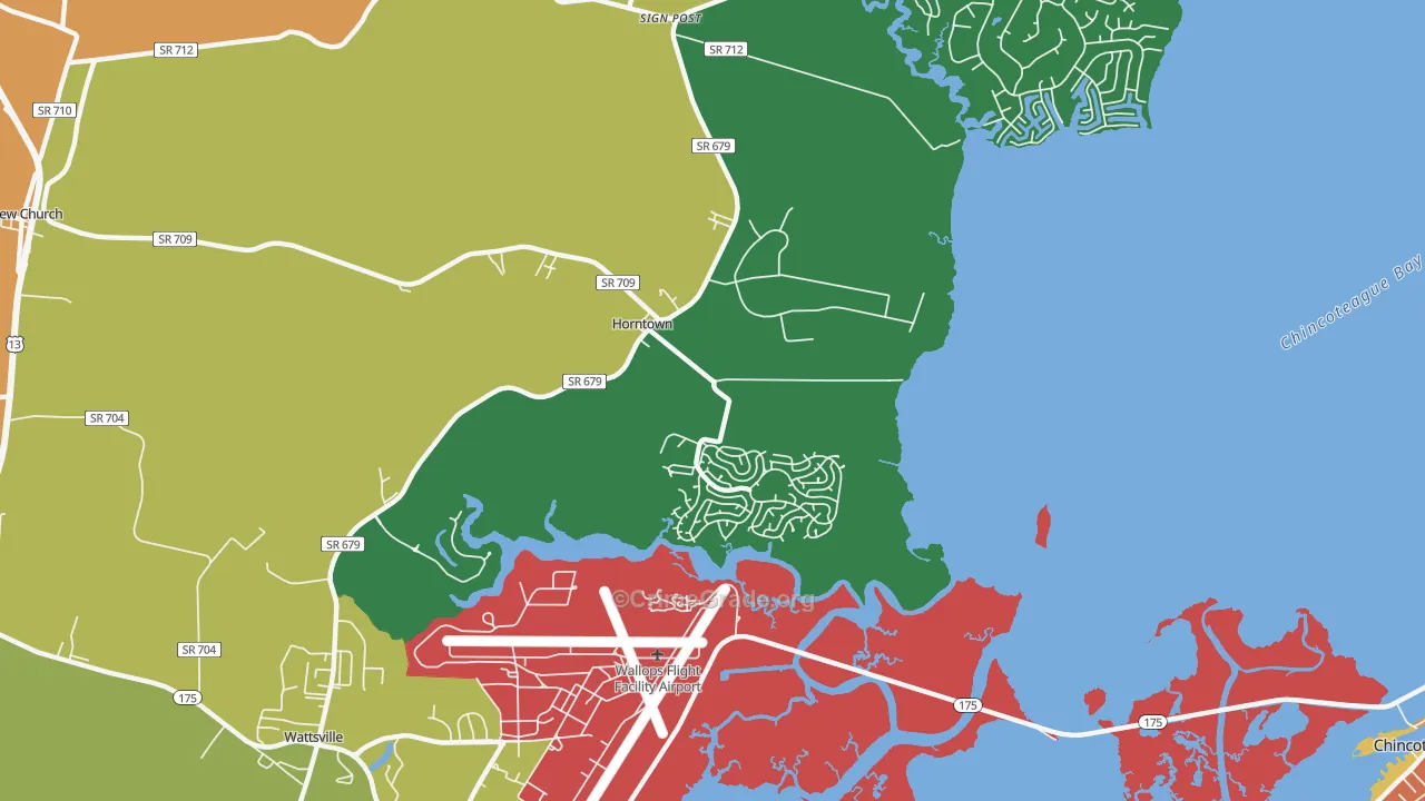 Horntown, VA Map of Drug-Related Crime Rates