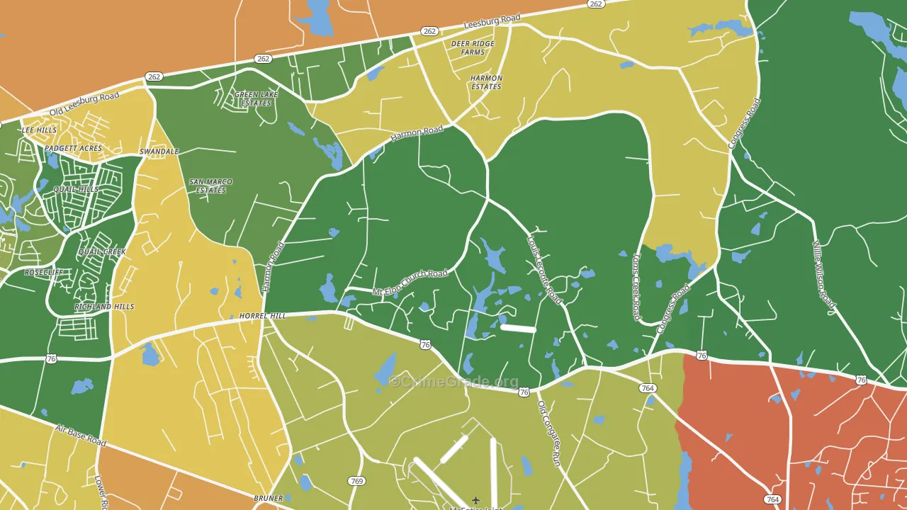 Horrel Hill, SC Map of Drug-Related Crime Rates
