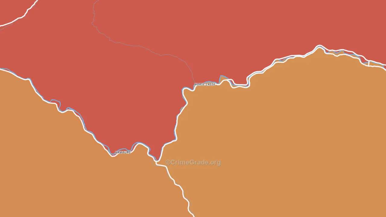 Horse Creek, CA Map of Drug-Related Crime Rates