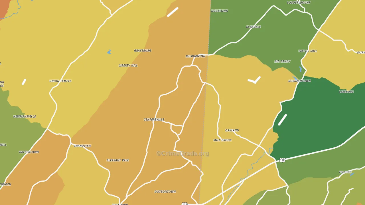 Horse Creek, TN Map of Drug-Related Crime Rates