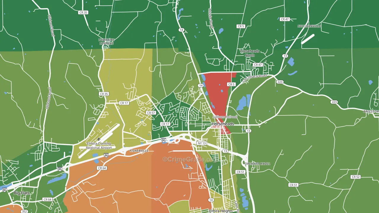 Horseheads, NY Map of Drug-Related Crime Rates