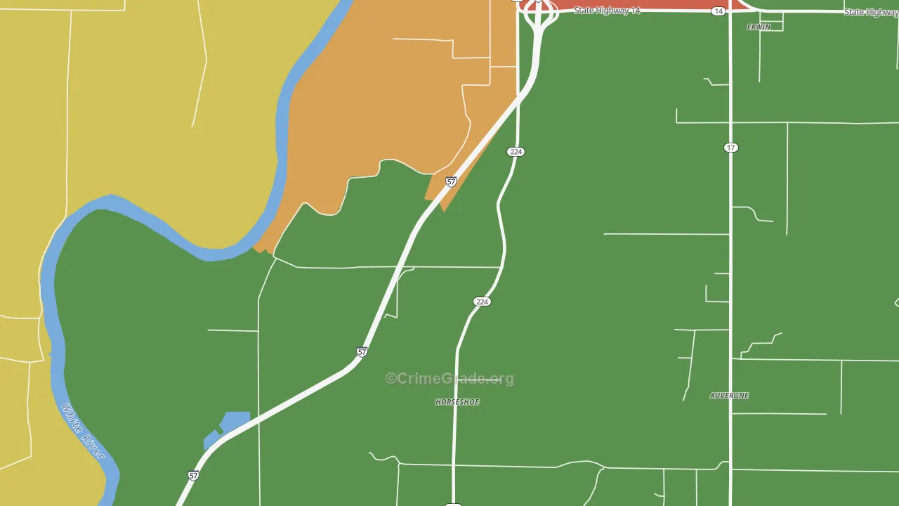 Horseshoe, AR Map of Drug-Related Crime Rates