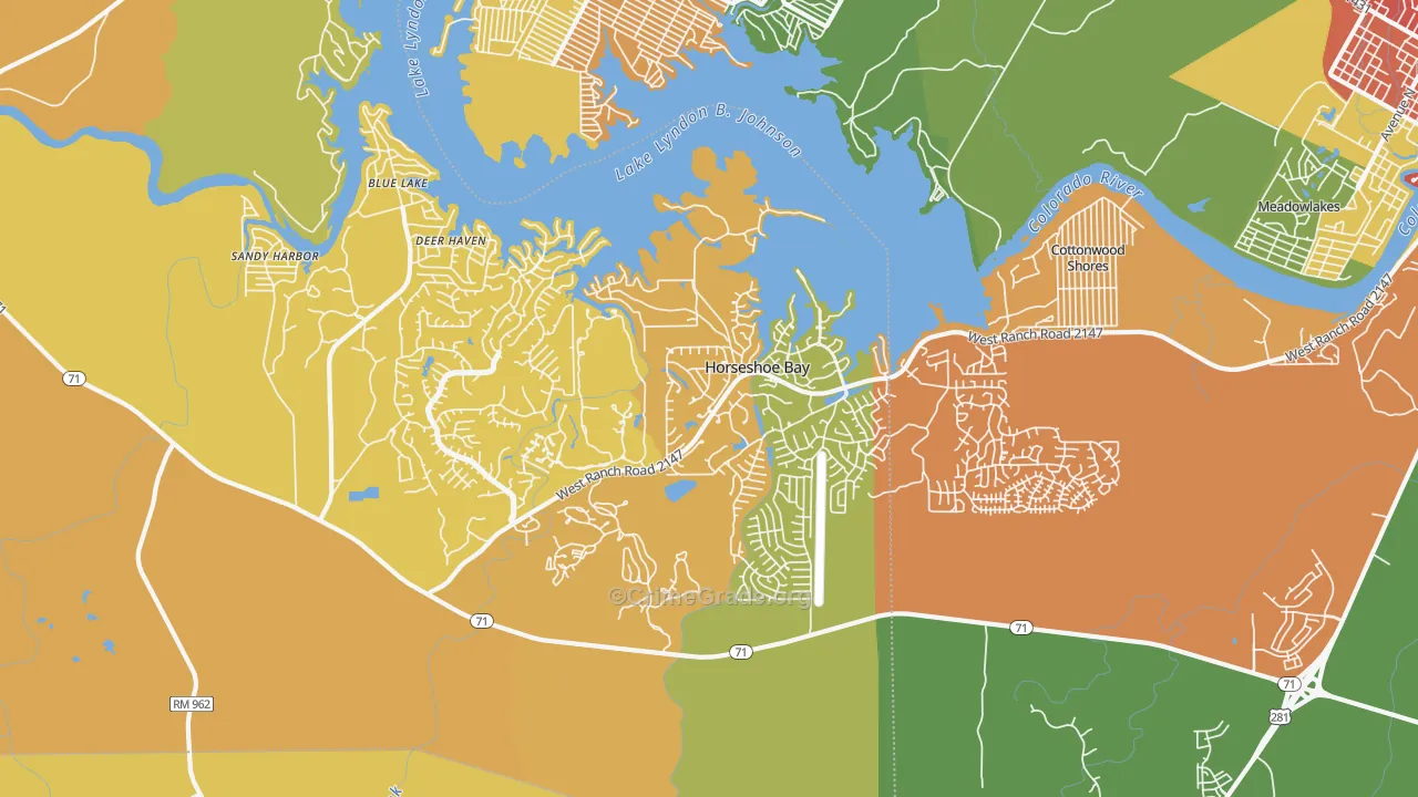 Horseshoe Bay, TX Map of Drug-Related Crime Rates