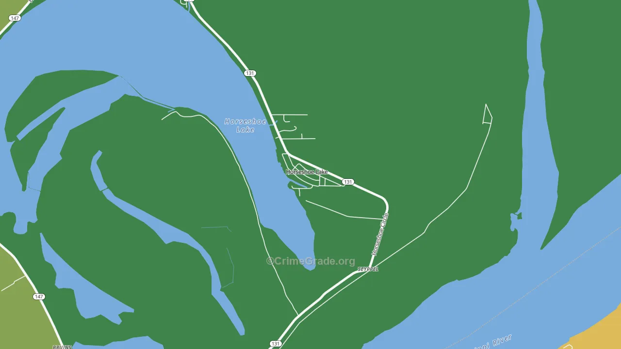 Horseshoe Lake, AR Map of Drug-Related Crime Rates