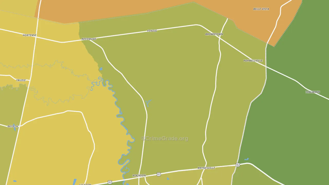 Hortense, GA Map of Drug-Related Crime Rates