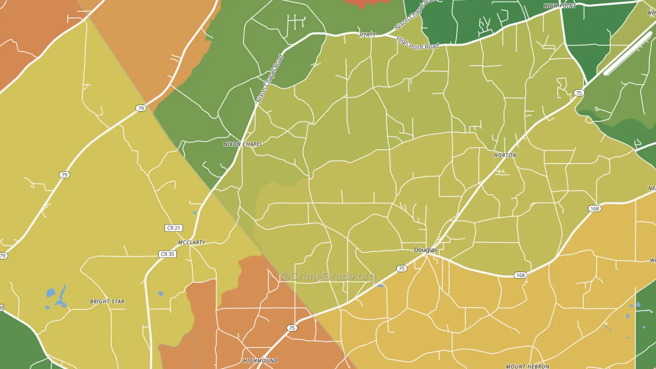 Horton, AL Map of Drug-Related Crime Rates