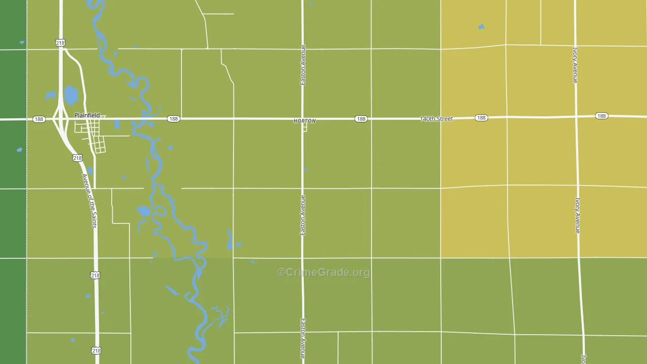 Horton, IA Map of Drug-Related Crime Rates
