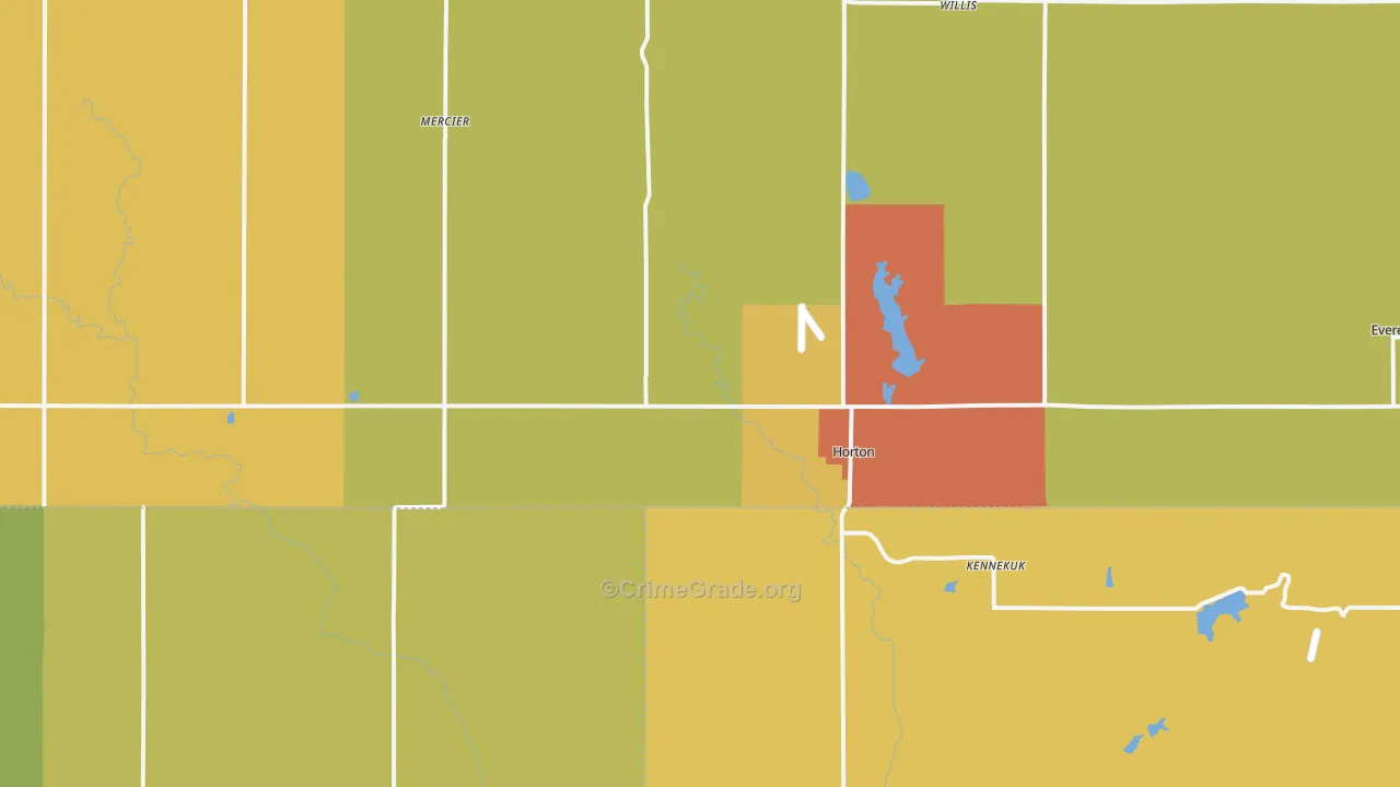 Horton, KS Map of Drug-Related Crime Rates