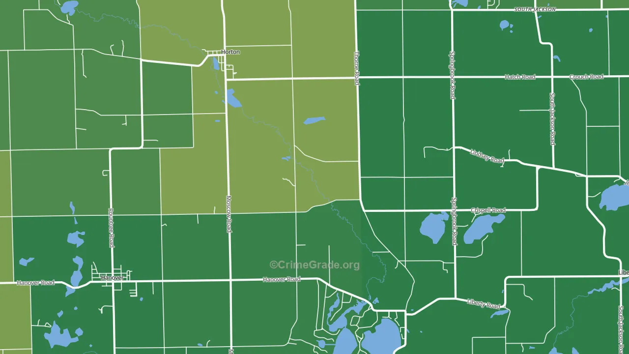 Horton, MI Map of Drug-Related Crime Rates