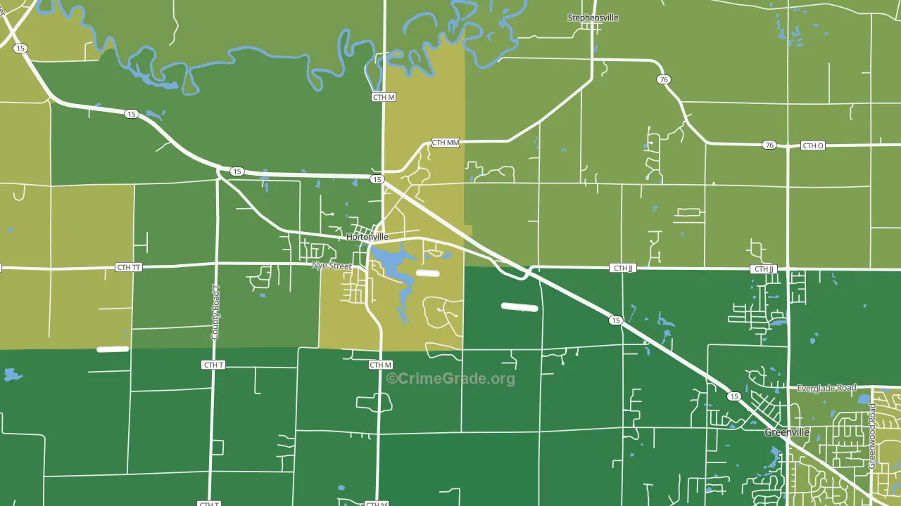 Hortonville, WI Map of Drug-Related Crime Rates