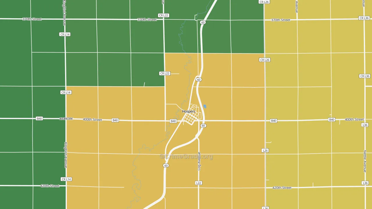 Hospers, IA Map of Drug-Related Crime Rates