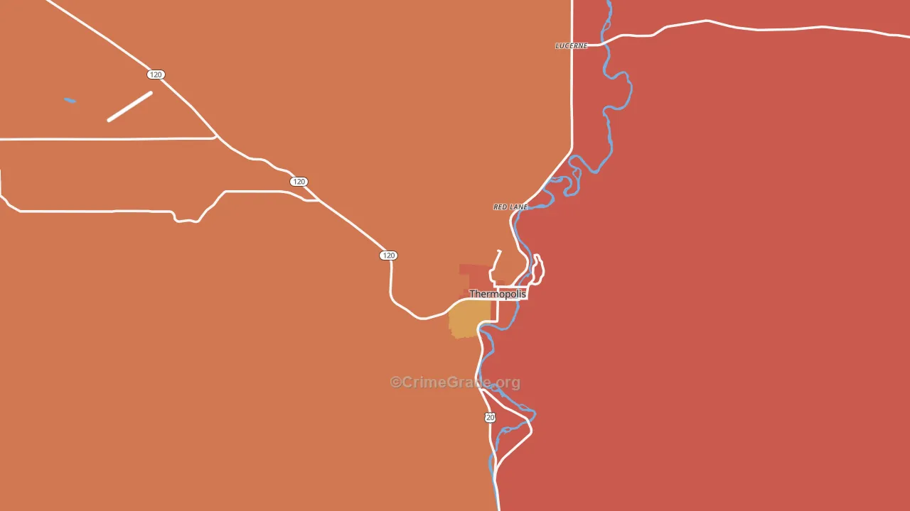 Hot Springs County, WY Map of Drug-Related Crime Rates