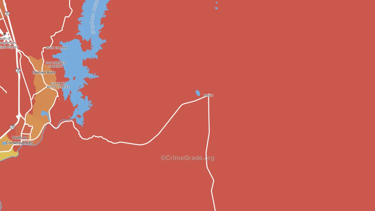 Hot Springs Landing, NM Map of Drug-Related Crime Rates
