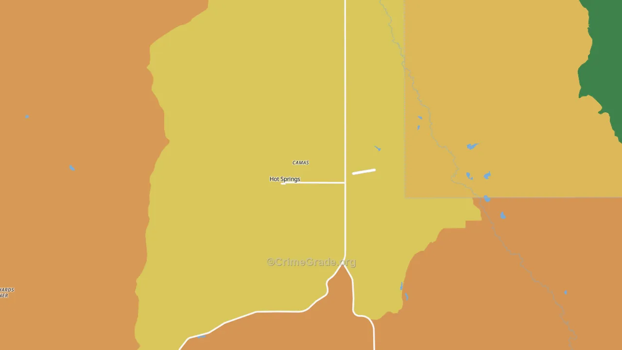 Hot Springs, MT Map of Drug-Related Crime Rates