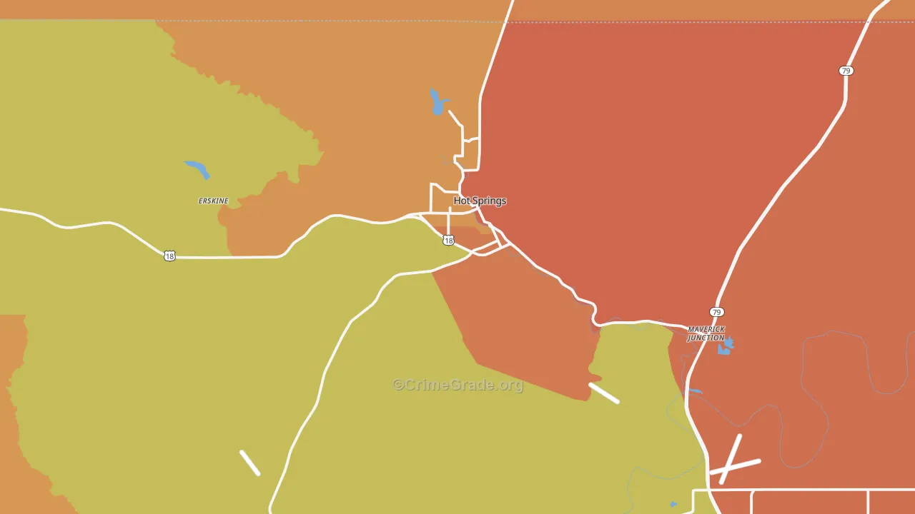 Hot Springs, SD Map of Drug-Related Crime Rates