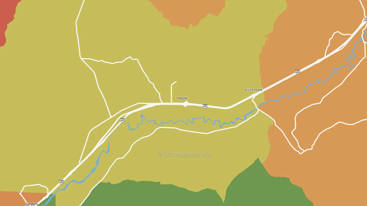 Houck, AZ Map of Drug-Related Crime Rates