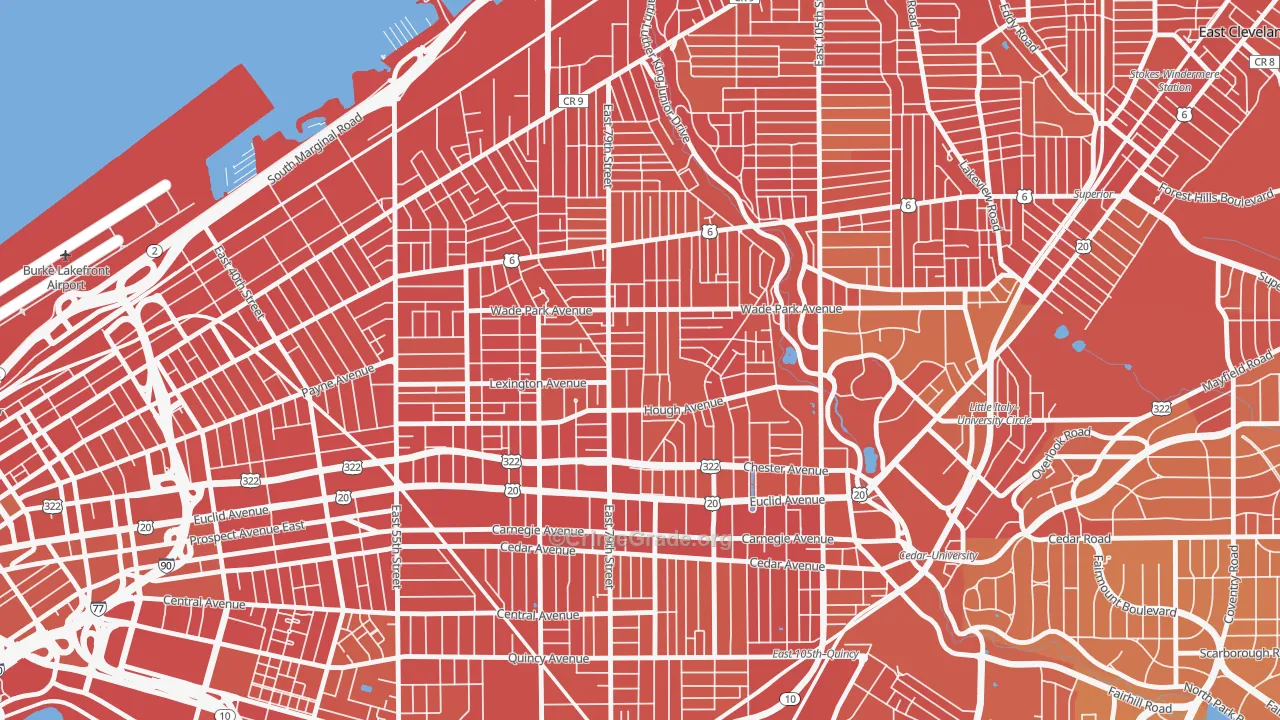 Hough, Cleveland, OH Map of Drug-Related Crime Rates